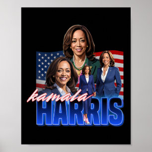 Kamala Harris American Flag Bootleg Reboot Poster