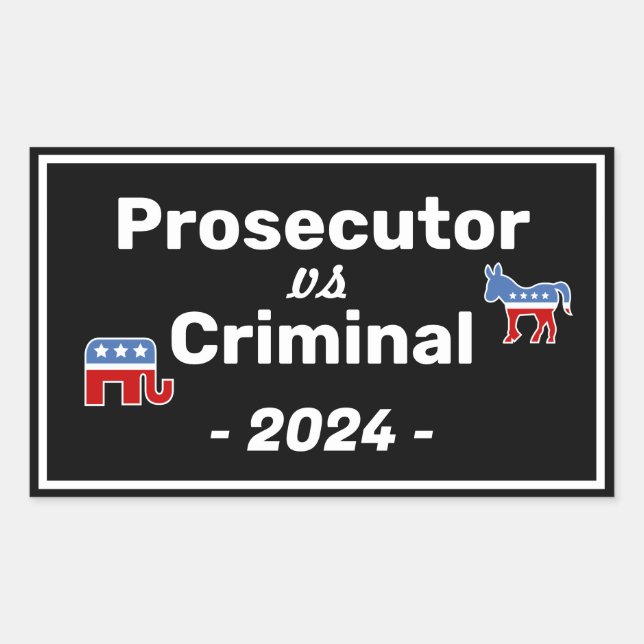 Kamala Harris Ansecutor VS Criminal Rechteckiger Aufkleber (Vorderseite)