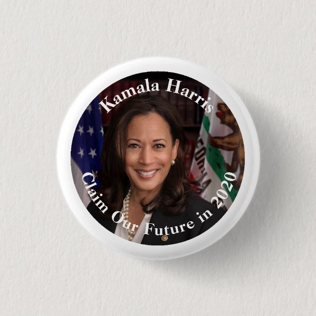 Kamala Harris - behaupten Sie unsere Zukunft im Button (Vorderseite)