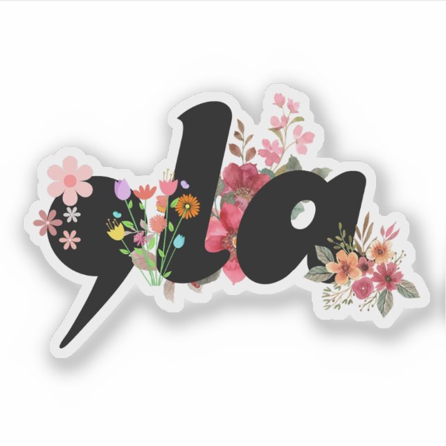 Kamala Harris Blume - Trendy Comma la Floral Aufkleber (Vorderseite)