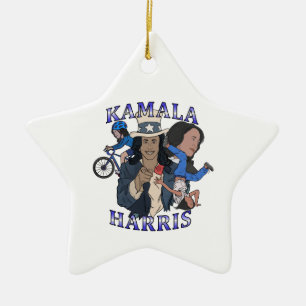 Kamala Harris Bootleg Rap Style Election Keramik Ornament
