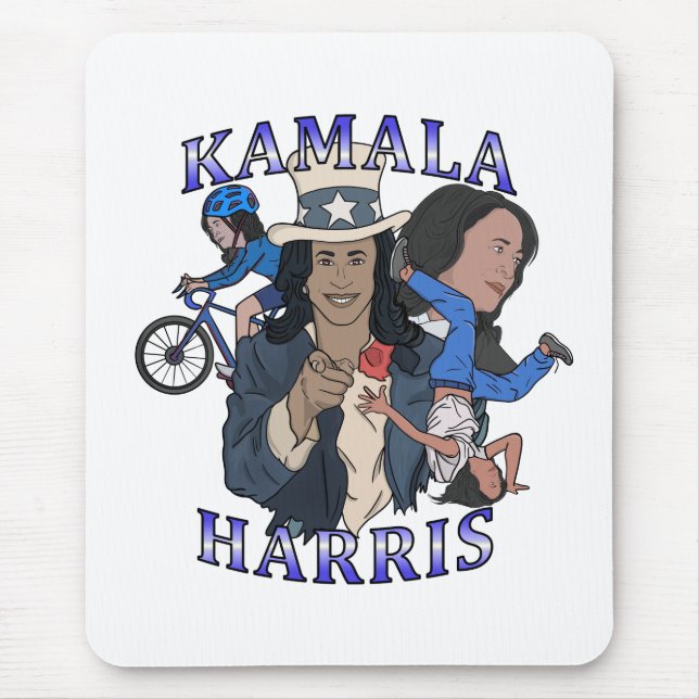 Kamala Harris Bootleg Rap Style Election Mousepad (Vorne)