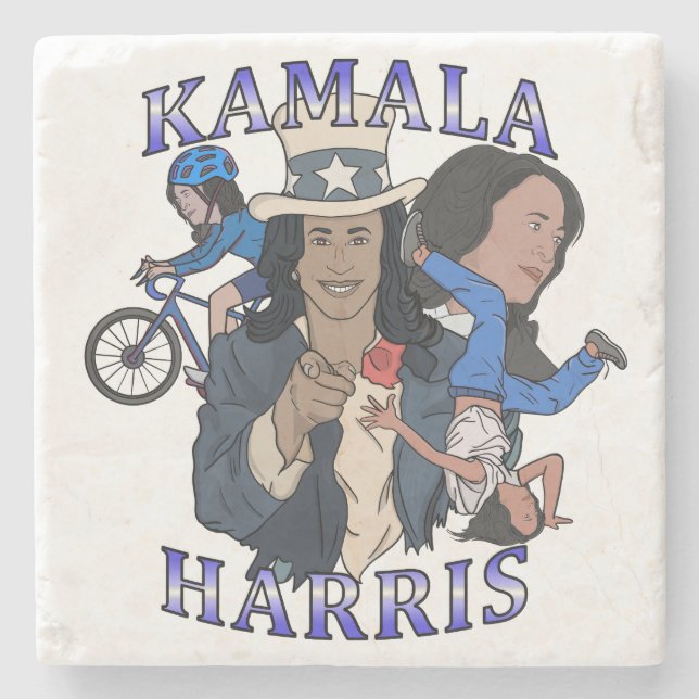 Kamala Harris Bootleg Rap Style Election Steinuntersetzer (Vorderseite)