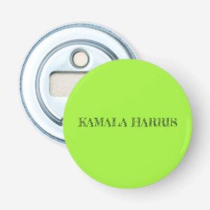 Kamala Harris Button Bottle Opener in Lime Green Flaschenöffner