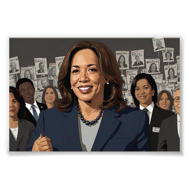 Kamala Harris Cartoon Fotodruck (Vorne)