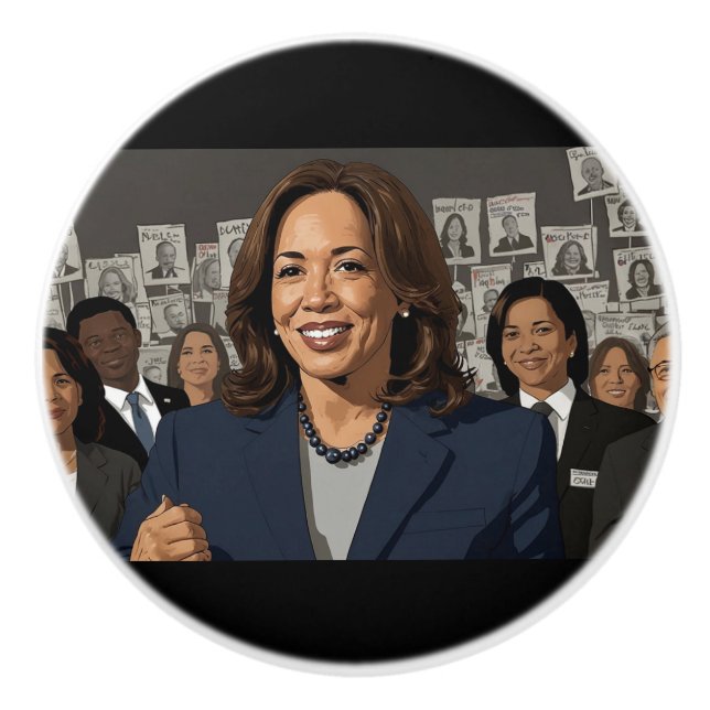 Kamala Harris Cartoon Keramikknauf (Vorderseite)