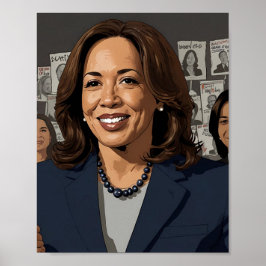 Kamala Harris Cartoon Poster