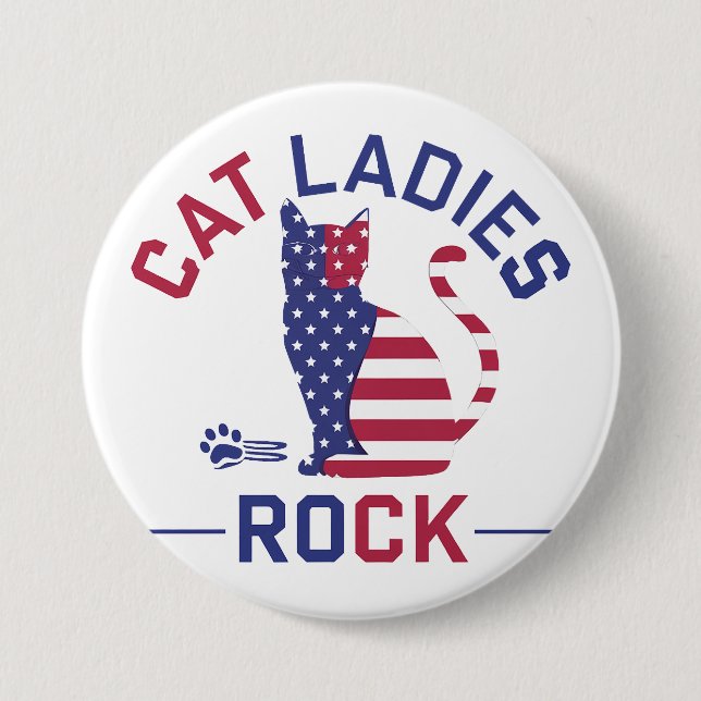 KAMALA HARRIS CAT LADIES ROCK! Button (Vorderseite)
