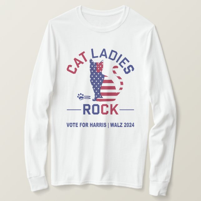 KAMALA HARRIS - CAT LADIES ROCK! Langarm Shirt (Design vorne)