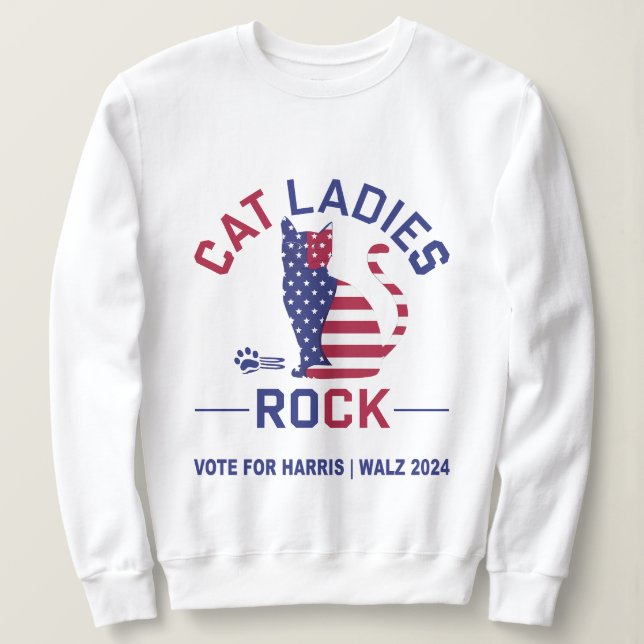 KAMALA HARRIS CAT LADIES ROCK Women's Sweatshirt (Design vorne)