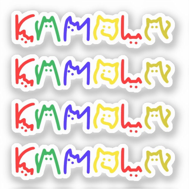Kamala Harris - Cat Lettering Aufkleber (Vorderseite)