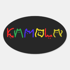 Kamala Harris - Cat Lettering Ovaler Aufkleber