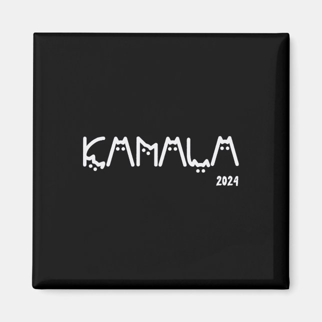 Kamala Harris Cat Lettering Positiver Funny Magnet (Vorne)