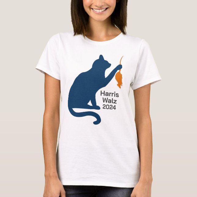 Kamala Harris Cat w Orange Rat T-Shirt (Vorderseite)