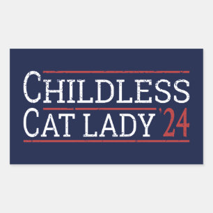 Kamala Harris - Childless Cat Lady 2024 I Rechteckiger Aufkleber