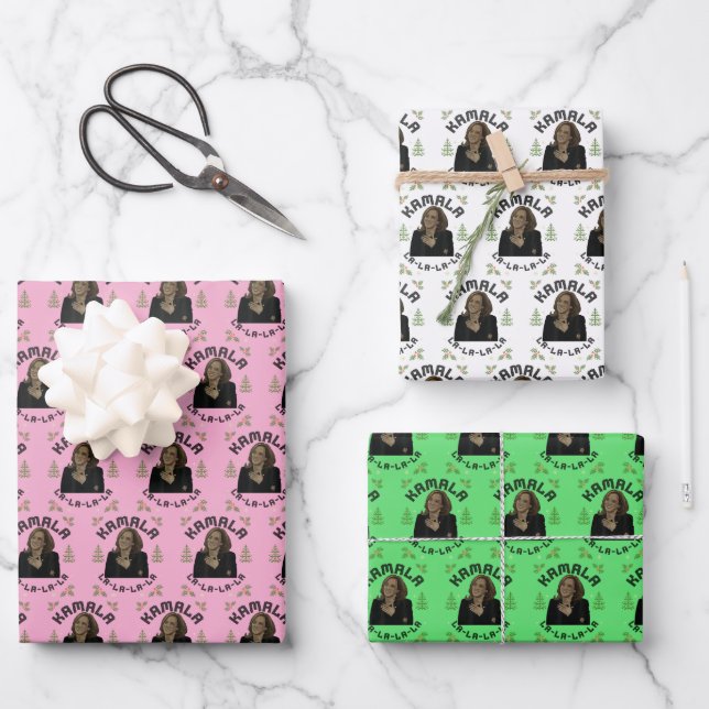 Kamala Harris Christmas Geschenkpapier Set (Vorderseite)
