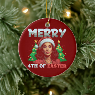Kamala Harris Christmas Keramik Ornament