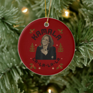 Kamala Harris Christmas Keramik Ornament