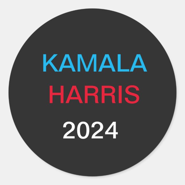Kamala Harris Classic Round Stickers (Vorderseite)