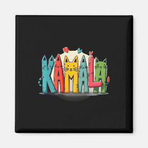 Kamala Harris Colorful Cat Lettering Funny Preview Magnet