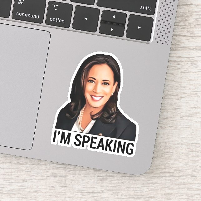 Kamala Harris Debatte Ich spreche hier Aufkleber (Detail)