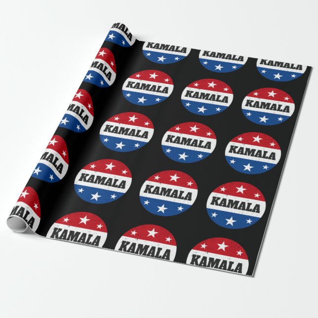 Kamala Harris Election 2024 V Geschenkpapier (Ungerollt)