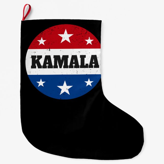 Kamala Harris Election 2024 V Großer Weihnachtsstrumpf (Vorderseite)