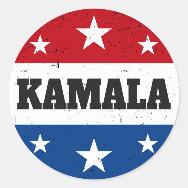 Kamala Harris Election 2024 V Runder Aufkleber (Vorderseite)