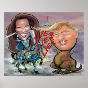 Kamala Harris Fending of Beast of Lies Poster