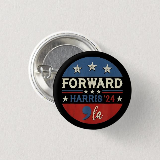 Kamala Harris FORWARD 2024 Präsident Button (Vorne & Hinten)