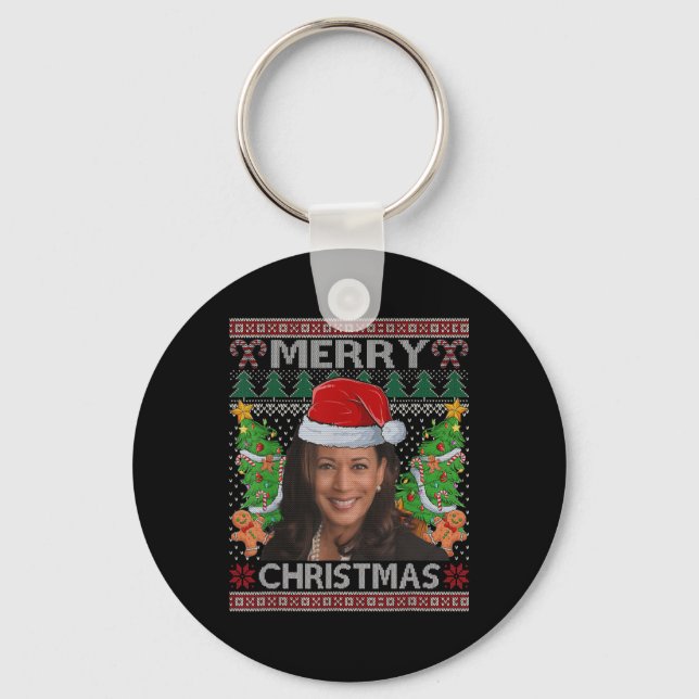 Kamala Harris frohe Weihnachten Frauen Ugly Christ Schlüsselanhänger (Vorderseite)