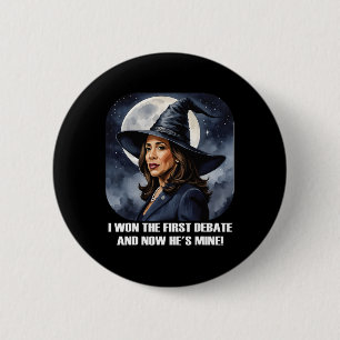 Kamala Harris Funny Debate Wahl 2024 Won Witch Button