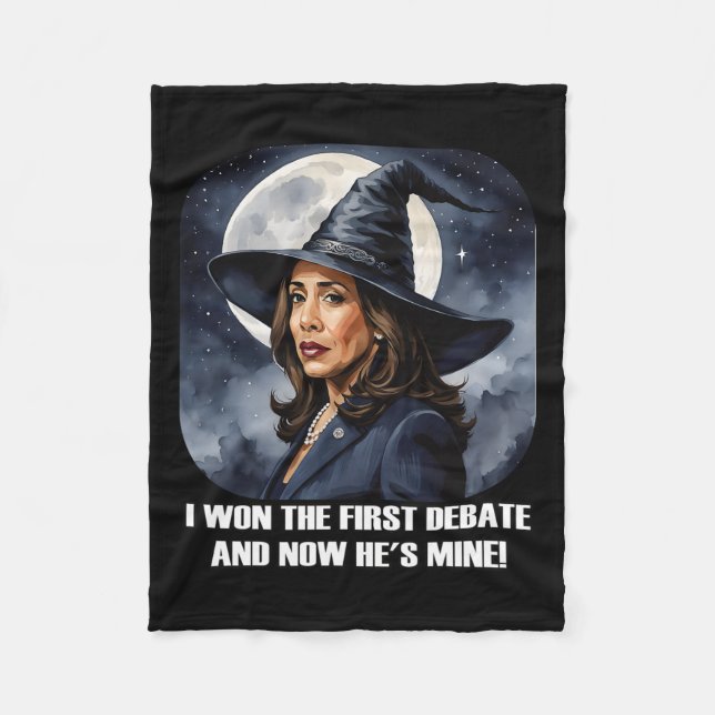 Kamala Harris Funny Debate Wahl 2024 Won Witch Fleecedecke (Vorderseite)