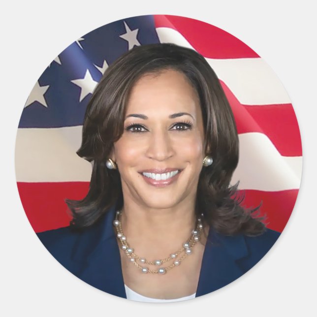 Kamala Harris für Amerika Runder Aufkleber (Vorderseite)