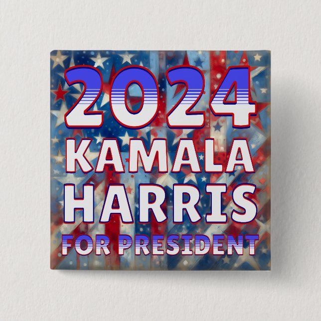 Kamala Harris für den Präsidenten 2024 Button (Vorderseite)
