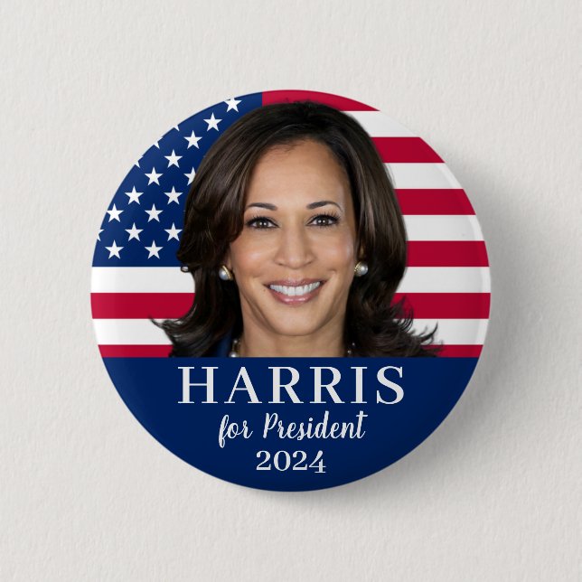 Kamala Harris für den Präsidenten 2024 Button (Vorderseite)