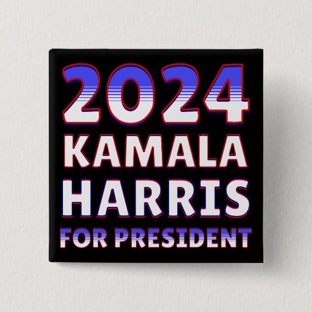 Kamala Harris für den Präsidenten 2024 Button (Vorderseite)