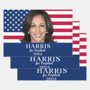 Kamala Harris für den Präsidenten 2024 Geschenkpapier Set