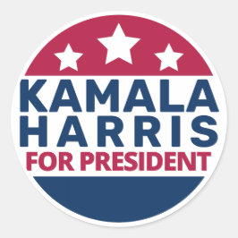 Kamala Harris für den Präsidenten 2024 Runder Aufkleber