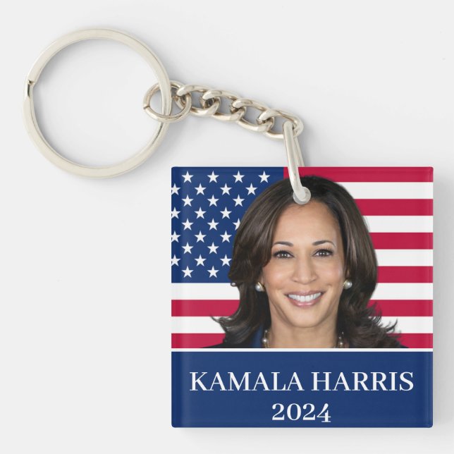 Kamala Harris für den Präsidenten 2024 Schlüsselanhänger (Vorderseite)