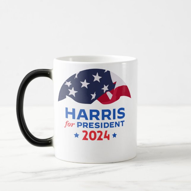 Kamala Harris für die amerikanische Flagge des Prä Verwandlungstasse (Links)