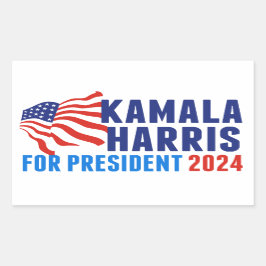Kamala Harris für die Präsidentschaftswahl 2024 Rechteckiger Aufkleber