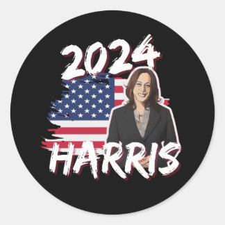 Kamala Harris für die US-Präsidentschaftswahl 2024 Runder Aufkleber