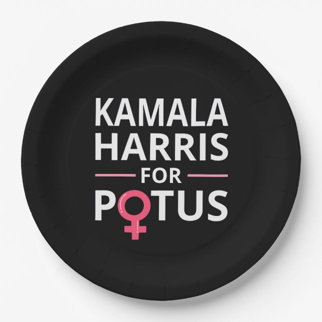 Kamala Harris für POTUS I Pappteller (Vorderseite)