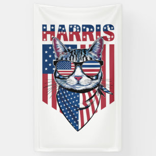 Kamala Harris für Präsident 2024 Funny Cat Banner
