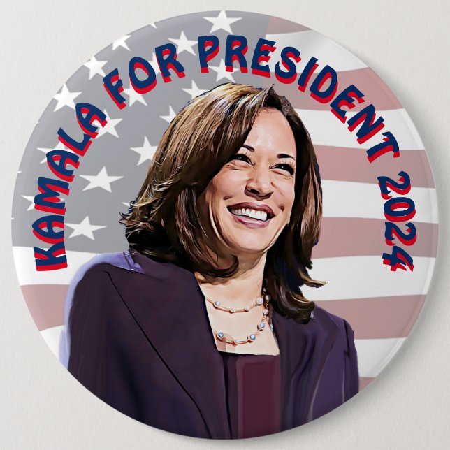 Kamala Harris für Präsident 2024 Jumbo-Sized Button (Vorderseite)
