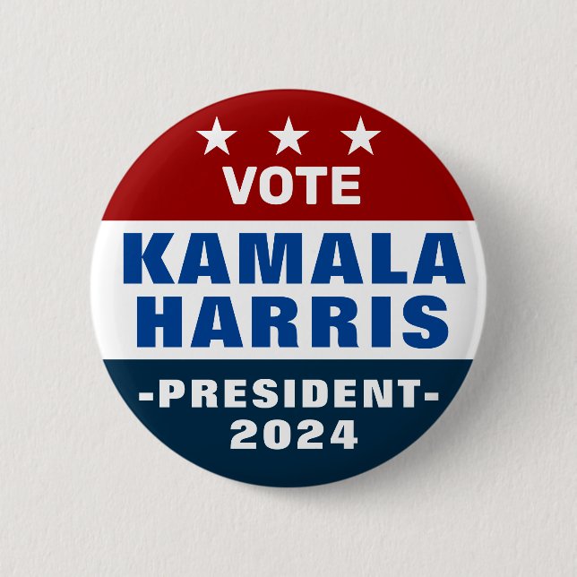 Kamala Harris für Präsident 2024 Pinback Button (Vorderseite)