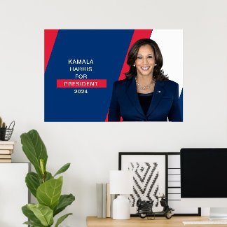 Kamala Harris für Präsident 2024 Red White & Blue Poster