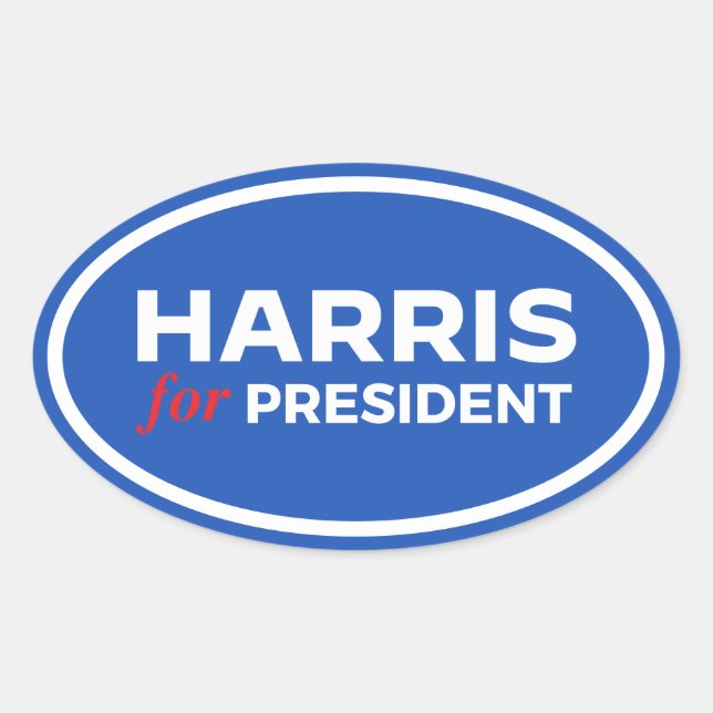 Kamala Harris für Präsident Ovaler Aufkleber (Vorderseite)