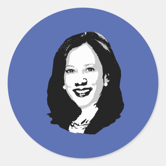 Kamala Harris für Präsident Portrait - Runder Aufkleber (Vorderseite)